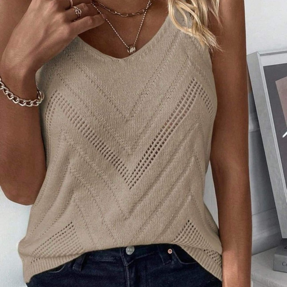 Tan cotton sweater tank